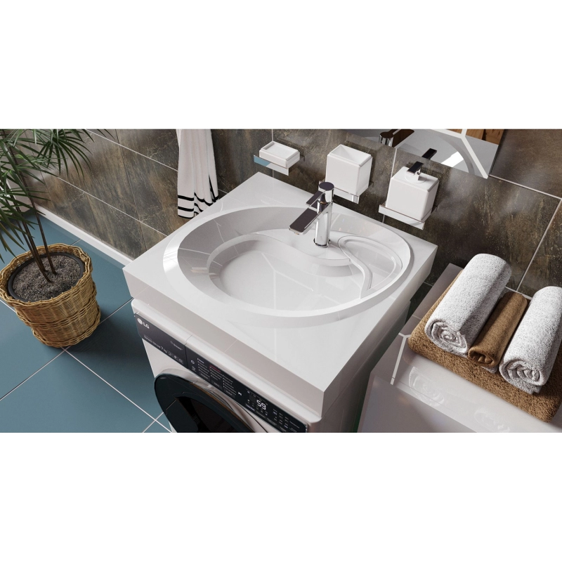 Умывальник \"Topaz-60*55\" ш*г над стиральной машиной, с кронштейнами ...